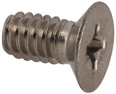 Made in USA - 1/4-20 UNC, 1/2" OAL Phillips Drive Machine Screw - Flat Head, Grade 18-8 Stainless Steel, Passivated Finish, Without Washer - Benchmark Tooling