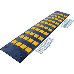 Vestil - 108" Long x 23-1/2" Wide x 1-3/8" High, Rubber Speed Hump - Yellow & Black - Benchmark Tooling