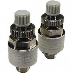 SMC PNEUMATICS - Speed & Flow Control Valves Valve Type: Metering Valve with Silencer Male Thread Size: 10-32 UNF - Benchmark Tooling