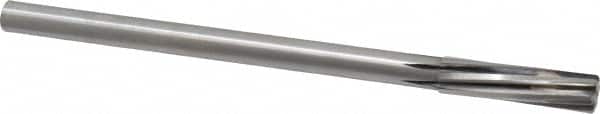 Made in USA - 1/2" Carbide-Tipped 6 Flute Chucking Reamer - Spiral Flute, 7/16" Straight Shank, 2" Flute Length, 8" OAL - Benchmark Tooling