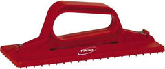 Vikan - 9" Long x 3-3/4" Wide Scouring Pad Holder - Red - Benchmark Tooling
