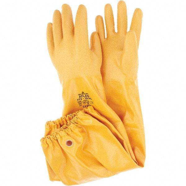 SHOWA - 12 mil Thick, Chemical Resistant Gloves - 26" GOLD XL 1/PR CHEM RESISTANT NITRL GLV - Benchmark Tooling
