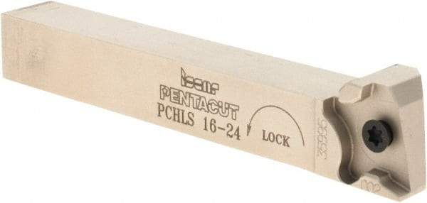 Iscar - 0.8mm Min Groove Width, 120mm OAL, Left Hand Indexable Grooving Cutoff Toolholder - 16mm Shank Height x 16mm Shank Width, PENTA 24.. Insert Style, PCHLS Toolholder Style, Series PentaCut - Benchmark Tooling