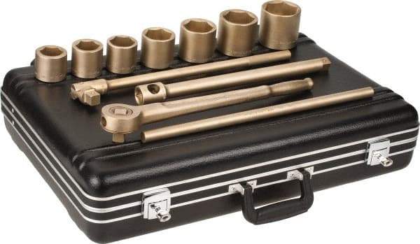 Ampco - 11 Piece 3/4" Drive Socket Set - 6 Points, 36mm to 60mm Range, Metric Measurement Standard - Benchmark Tooling