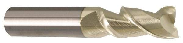 Accupro - 1", 2" LOC, 1" Shank Diam, 4" OAL, 2 Flute, Solid Carbide Square End Mill - Single End, ZrN Finish, Spiral Flute, Variable° Helix, Centercutting, Right Hand Cut, Right Hand Flute - Benchmark Tooling