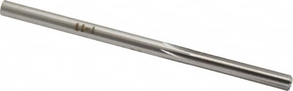 Made in USA - #12 High Speed Steel 6 Flute Chucking Reamer - Straight Flute, 0.189" Straight Shank, 1-1/8" Flute Length, 3-1/2" OAL - Benchmark Tooling