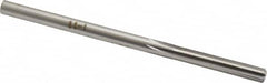 Made in USA - #12 High Speed Steel 6 Flute Chucking Reamer - Straight Flute, 0.189" Straight Shank, 1-1/8" Flute Length, 3-1/2" OAL - Benchmark Tooling