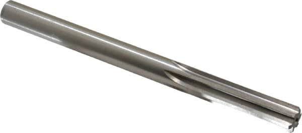 Made in USA - 0.4365" High Speed Steel 6 Flute Chucking Reamer - Straight Flute, 0.4365" Straight Shank, 1-3/4" Flute Length, 5-1/2" OAL - Benchmark Tooling