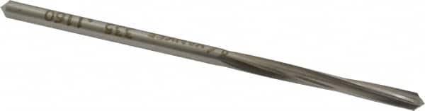 Made in USA - #32 High Speed Steel 4 Flute Chucking Reamer - Spiral Flute, 0.116" Straight Shank, 7/8" Flute Length, 2-3/4" OAL - Benchmark Tooling