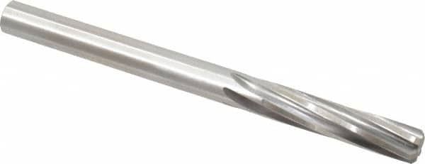 Made in USA - 27/64" High Speed Steel 6 Flute Chucking Reamer - Spiral Flute, 27/64" Straight Shank, 1-3/4" Flute Length, 5-3/8" OAL - Benchmark Tooling