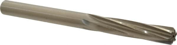 Made in USA - 0.4355" High Speed Steel 6 Flute Chucking Reamer - Spiral Flute, 0.4355" Straight Shank, 1-3/4" Flute Length, 5-1/2" OAL - Benchmark Tooling