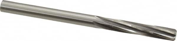 Made in USA - Letter Q High Speed Steel 6 Flute Chucking Reamer - Spiral Flute, 0.332" Straight Shank, 1-1/2" Flute Length, 4-3/4" OAL - Benchmark Tooling