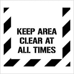 NMC - Keep Area Clear at All Times Stencil - 0.06 Inch Thick, Polyethylene, English - Benchmark Tooling