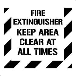 NMC - Fire Extinguisher - Keep Area Clear at All Times Stencil - 0.06 Inch Thick, Polyethylene, English - Benchmark Tooling