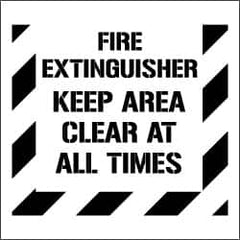 NMC - Fire Extinguisher - Keep Area Clear at All Times Stencil - 0.06 Inch Thick, Polyethylene, English - Benchmark Tooling