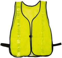 NMC - One Size Fits Most High Visibility Lime Mesh/Solid General Purpose Vest - Hook & Loop Closure, Polyester - Benchmark Tooling