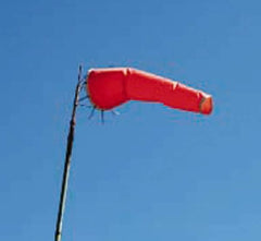 NMC - Vinyl Coated Fabric Wind Sock - 18 Inch Inlet Diameter, 96 Inch Long, Orange - Benchmark Tooling