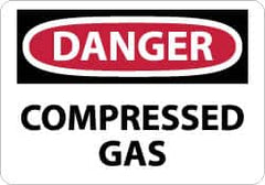 NMC - "Danger - Compressed Gas", 7" Long x 10" Wide, Rigid Plastic Safety Sign - Rectangle, 0.05" Thick, Use for Hazardous Materials - Benchmark Tooling