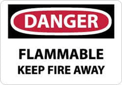 NMC - Danger - Flammable - Keep Fire Away, Aluminum Fire Sign - 10" Wide x 7" High - Benchmark Tooling