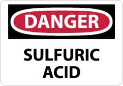 NMC - "Danger - Sulfuric Acid", 10" Long x 14" Wide, Rigid Plastic Safety Sign - Rectangle, 0.05" Thick, Use for Hazardous Materials - Benchmark Tooling