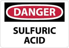 NMC - "Danger - Sulfuric Acid", 10" Long x 14" Wide, Rigid Plastic Safety Sign - Rectangle, 0.05" Thick, Use for Hazardous Materials - Benchmark Tooling