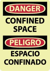 NMC - "Danger - Confined Space", 14" Long x 10" Wide, Rigid Plastic Safety Sign - Rectangle, 0.05" Thick, Use for Accident Prevention - Benchmark Tooling