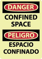 NMC - "Danger - Confined Space", 14" Long x 10" Wide, Rigid Plastic Safety Sign - Rectangle, 0.05" Thick, Use for Accident Prevention - Benchmark Tooling