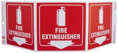 NMC - Fire Extinguisher, Rigid Plastic Fire Sign - 20" Wide x 7-1/2" High - Benchmark Tooling