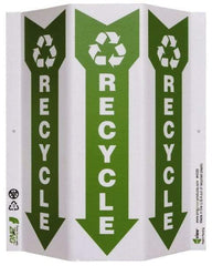 NMC - "Recycle", 12" Long x 9" Wide, Rigid Plastic Safety Sign - Rectangle, 0.01" Thick, Use for Restroom, Janitorial & Housekeeping - Benchmark Tooling