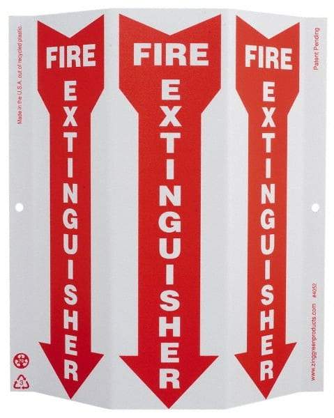 NMC - Fire Extinguisher, Rigid Plastic Fire Sign - 9" Wide x 12" High - Benchmark Tooling