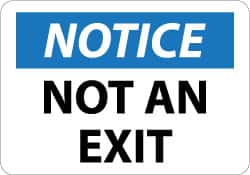 NMC - Notice - Not An Exit, Plastic Exit Sign - 14" Wide x 10" High - Benchmark Tooling