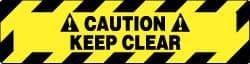 NMC - Caution - Keep Clear, Anti-Skid Pressure-Sensitive Vinyl Floor Sign - Rectangle, Black on Yellow, Adhesive Backed, For Accident Prevention - Benchmark Tooling