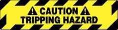 NMC - Caution - Tripping Hazard, Anti-Skid Pressure-Sensitive Vinyl Floor Sign - Rectangle, Black on Yellow, Adhesive Backed, For Accident Prevention - Benchmark Tooling