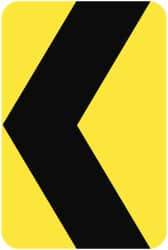 NMC - "Chevron", 12" Wide x 18" High, Aluminum Traffic Control Signs - 0.08" Thick, Black on Yellow, High Intensity Reflectivity, Rectangle, Post Mount - Benchmark Tooling