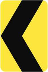 NMC - "Chevron", 18" Wide x 24" High, Aluminum Traffic Control Signs - 0.08" Thick, Black on Yellow, High Intensity Reflectivity, Rectangle, Post Mount - Benchmark Tooling