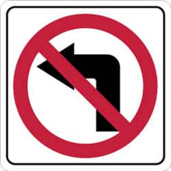 NMC - "Strike on Left Arrow", 24" Wide x 24" High, Aluminum Traffic Control Signs - 0.08" Thick, Red & Black on White, Engineer Grade Reflectivity, Square, Post Mount - Benchmark Tooling