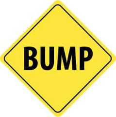 NMC - "Bump", 24" Wide x 24" High, Aluminum Traffic Control Signs - 0.08" Thick, Black on Yellow, Engineer Grade Reflectivity, Diamond, Post Mount - Benchmark Tooling
