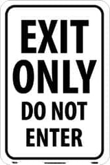 NMC - "Exit Only - Do Not Enter", 18" Wide x 24" High, Aluminum Parking Lot Traffic Signs - 0.08" Thick, Red on White, High Intensity Reflectivity, Rectangle, Post Mount - Benchmark Tooling