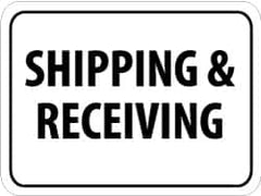 NMC - "Shipping & Receiving", 24" Wide x 18" High, Aluminum Parking Lot Traffic Signs - 0.08" Thick, Black on White, High Intensity Reflectivity, Rectangle, Post Mount - Benchmark Tooling