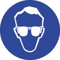 NMC - ISO Label - White & Blue, 2" Long x 2" High, Sign Muscle Finish - Benchmark Tooling