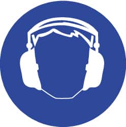 NMC - ISO Label - White & Blue, 2" Long x 2" High, Sign Muscle Finish - Benchmark Tooling