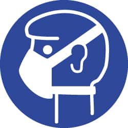 NMC - ISO Label - White & Blue, 2" Long x 2" High, Sign Muscle Finish - Benchmark Tooling