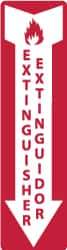 NMC - Extinguisher, Pressure Sensitive Vinyl Fire Sign - 4" Wide x 12" High, English/Spanish - Benchmark Tooling
