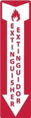 NMC - Extinguisher, Pressure Sensitive Vinyl Fire Sign - 4" Wide x 12" High, English/Spanish - Benchmark Tooling
