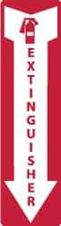 NMC - Extinguisher, Pressure Sensitive Vinyl Fire Sign - 4" Wide x 12" High - Benchmark Tooling