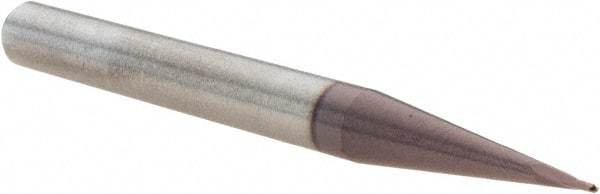 M.A. Ford - 1mm Diam, 1mm LOC, 2 Flute High Speed Steel Ball End Mill - AlTiN Finish, Single End, 63mm OAL, 6mm Shank Diam, Spiral Flute - Benchmark Tooling
