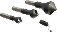 Vargus - 4 Piece, 5/16 to 13/16" Head Diam, Single End Countersink Set - Benchmark Tooling