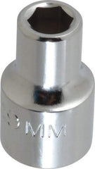 Proto - 1/2" Drive, Standard Hand Socket - 6 Points, 1-1/2" OAL, Alloy Steel, Chrome Finish - Benchmark Tooling