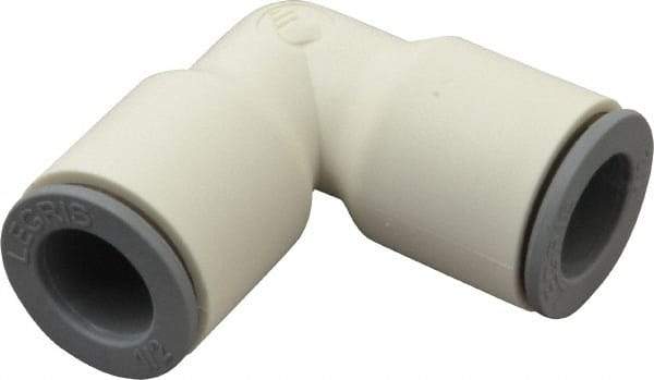 Parker - 1/2" OD, Bio-Sourced Nylon 11 Push-to-Connect Union Elbow - 160 Max psi, White - Benchmark Tooling