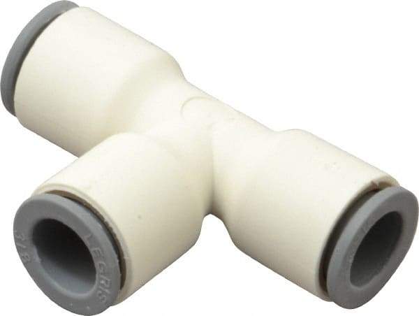 Parker - 3/8" OD, Bio-Sourced Nylon 11 Push-to-Connect Union Tee - 160 Max psi, White - Benchmark Tooling